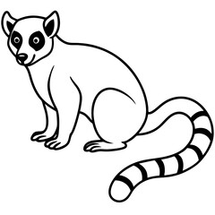 Lemur One-Line Art Simple Vector Illustration