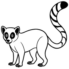 Lemur One-Line Art Simple Vector Illustration
