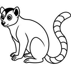 Lemur One-Line Art Simple Vector Illustration