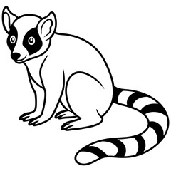 Lemur One-Line Art Simple Vector Illustration