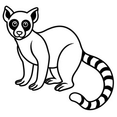 Lemur One-Line Art Simple Vector Illustration