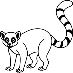 Lemur One-Line Art Simple Vector Illustration