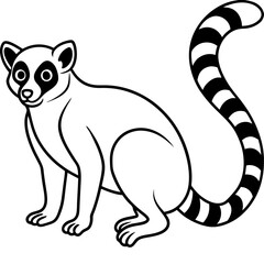 Lemur One-Line Art Simple Vector Illustration