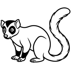 Lemur One-Line Art Simple Vector Illustration