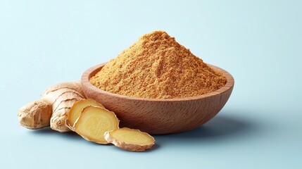 Cooking with ground ginger powder culinary arts food photography bright background ingredient focus