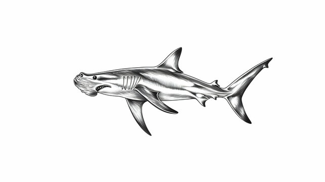 drawing of hammerhead shark illustration