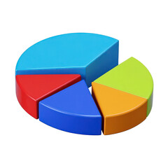 Obraz premium Pie Chart Illustrating Business Analytics Finance Data Or Marketing Strategy On Transparent Background, Generative AI