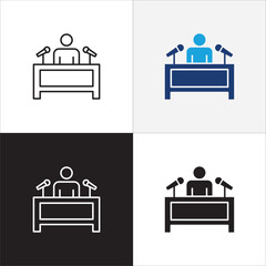 Business training icon. Business coaching icons. Icon symbol compatible for teaching, education, management, seminar, lecture, presentation, meeting, course, workshop. Vector illustration