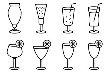 Pisco Sour Line Art Creative Design for Cocktail Illustration  