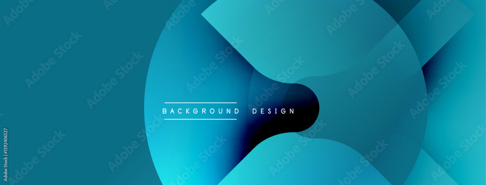 Leinwandbilder Abstract blue design. Overlapping shapes create dynamic flow. Smooth gradients, modern aesthetic. Minimalist composition, perfect backdrop.