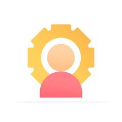 customer management icon, flat colored vector. modern and minimalist design