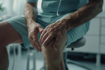 Fototapeta premium Healthcare angle Knee pain captured in detail