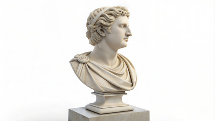 Classical Marble Bust Sculpture on a Pedestal  