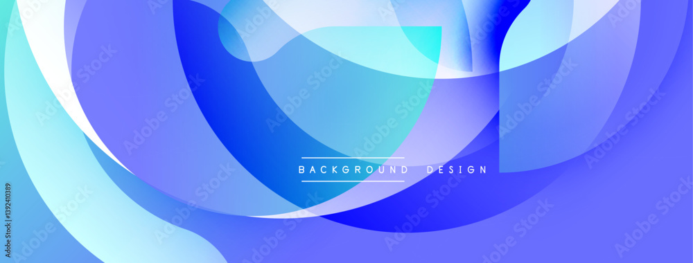 Leinwandbilder Abstract blue design. Overlapping layers create dynamic flow. Smooth gradients, modern aesthetic. Minimalist composition, vibrant colors. Perfect backdrop for presentations.