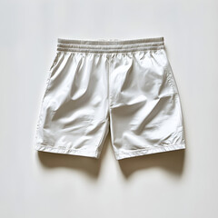 White sports short mockup. On white background