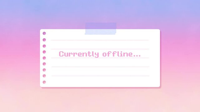 Currently offline cute screen pixel font with typing effect 4k animation video for streamers and VTubers
