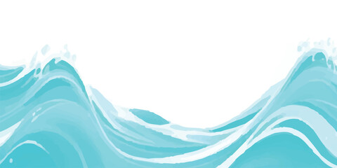 A Soft Blue and Green Watercolor Wave Texture Featuring Handcrafted Abstract Motions, Ideal for Nautical-Themed Designs and Creative Branding&rdquo;