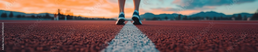 Poster dynamic performance threshold next-gen athletic precision on synthetic track - futuristic sports vis