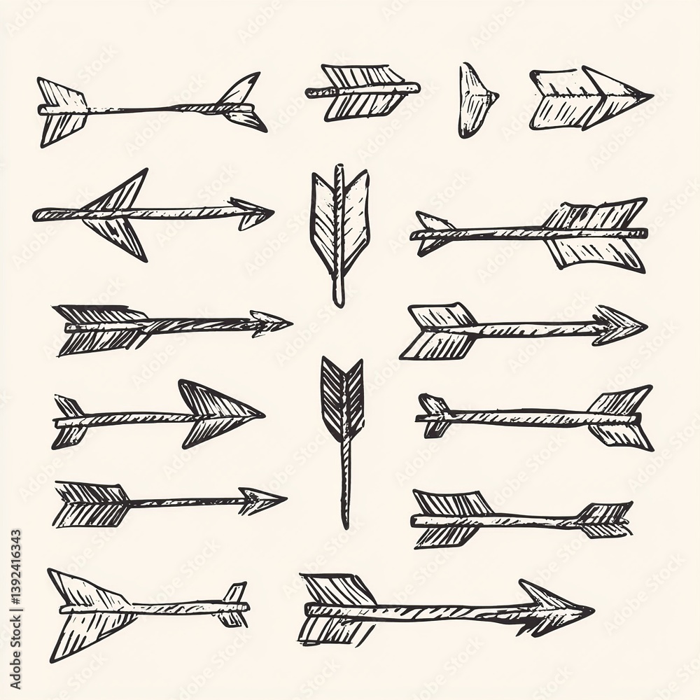 Aufkleber a collection of arrow icons in various styles and directions, perfect for infographics, interfaces, 