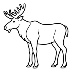 Moose Outline Art Vector Design