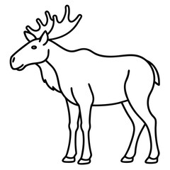Moose Outline Art Vector Design