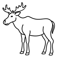 Moose Outline Art Vector Design