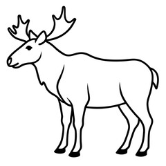 Moose Outline Art Vector Design