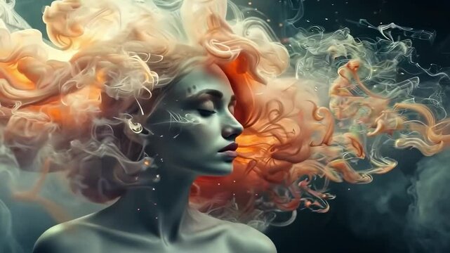 Creativity concept with a brain exploding in colors. Mind blown concept