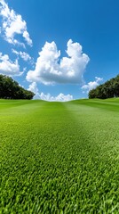 Obraz premium Pristine Golf Course Landscape Immersive Sustainable Luxury Recreation, High-Performance Green Design Meets Wellness-Driven Outdoor Experience