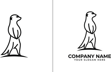 Obraz premium meerkat logo design, letter b meerkat with vector file