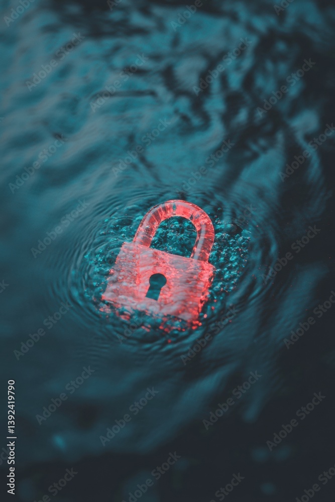 Poster quantum cybersecurity paradigm immersive digital protection visualization with glowing cryptographic