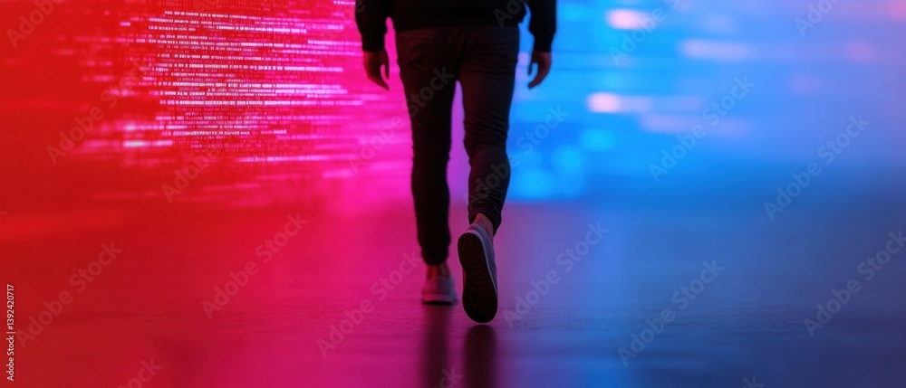 Poster Cybernetic Wellness Navigation Transformative Human Augmentation Journey through Immersive Digital Landscape - Neurotech Performance Optimization