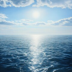 Obraz premium Calm Ocean Meets Sunny Sky