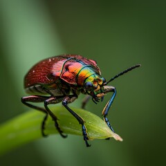 Fototapeta premium green bug on a leaf