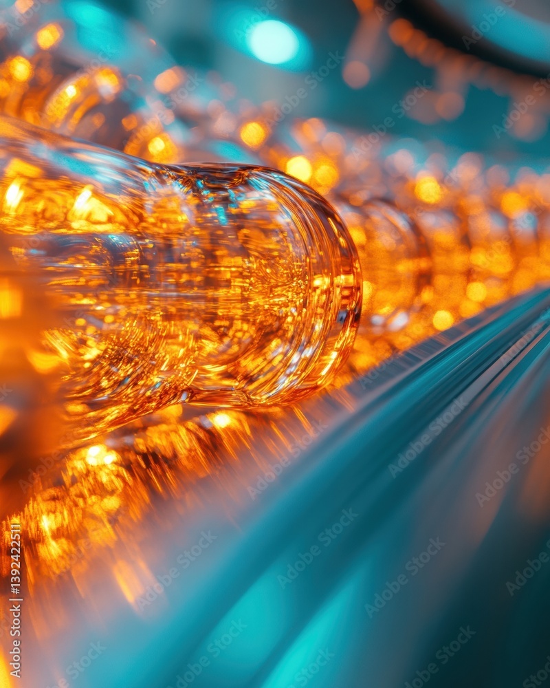 Poster liquid gold hyper-dynamic manufacturing flow revealing cutting-edge industrial design with luminesce
