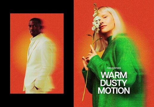 Warm Dusty Motion Poster Effect Mockup