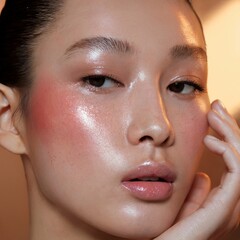 Glowing Skin Beauty Portrait, Asian Model