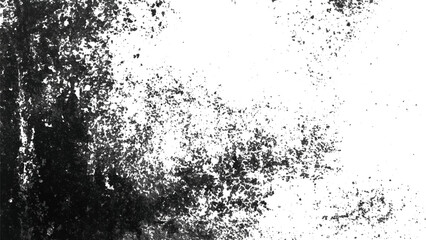 Vector grunge abstract texture. Effect old wall cemet texture background. Black blot with splashes. Vector illustration