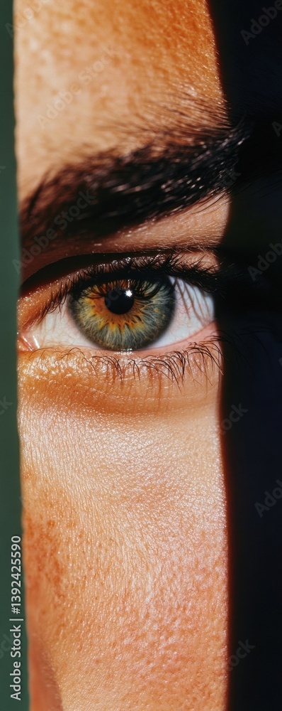 Aufkleber dystopian digital glitch meets human identity textural post-analog eye portrait exploring technologi