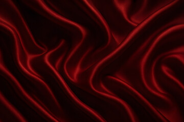 Obraz premium Crimson Silk Elegance: Intricate folds and luxurious textures dance in this stunning close-up, where rich shades of red fabric weave a story of sophistication.