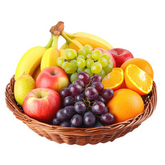 Organic Fruit Basket on transparent background