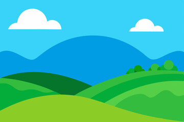 landscape with mountains and blue sky