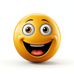 Fototapeta premium one big Emoji Smile vector happy isolated on white background generative ai