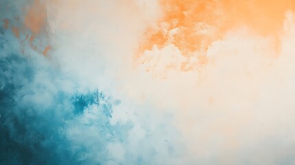 A visually captivating abstract background showcasing a blend of orange and teal colors, creating a dreamy and ethereal atmosphere, with soft gradients and textured patterns