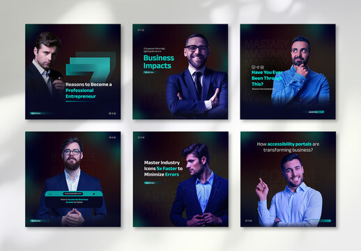 Business Entrepreneur Social Media Post Layout