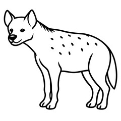 One-Line Hyena Simple Vector Artwork