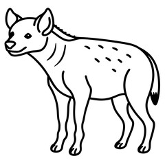 One-Line Hyena Simple Vector Artwork