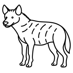 One-Line Hyena Simple Vector Artwork