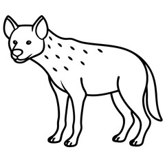 One-Line Hyena Simple Vector Artwork