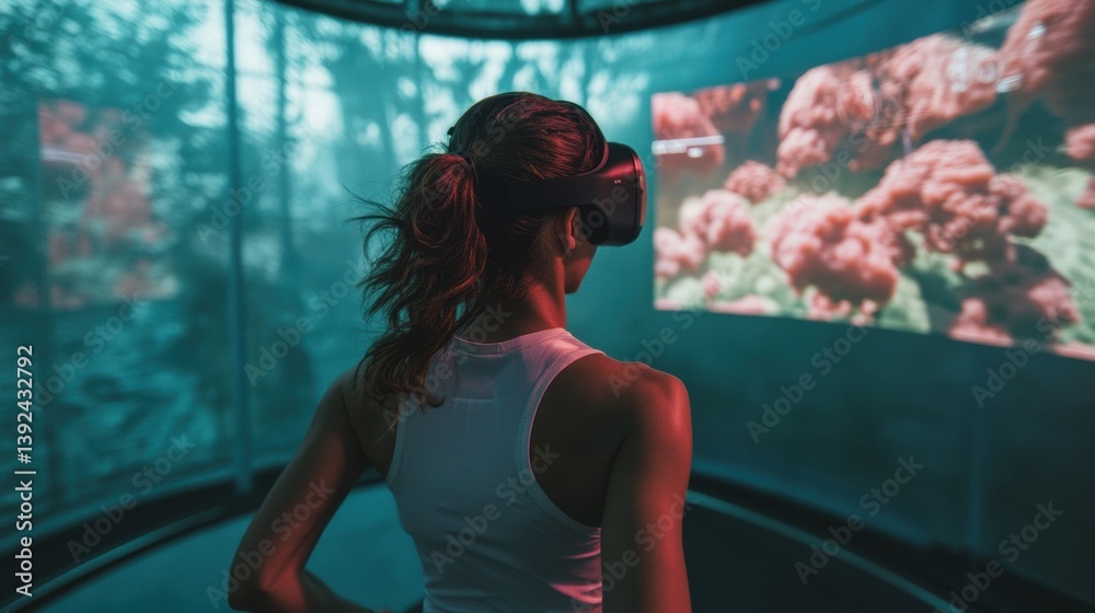 Poster immersive wellness revolution next-gen virtual reality fitness experience - cutting-edge biohacking 